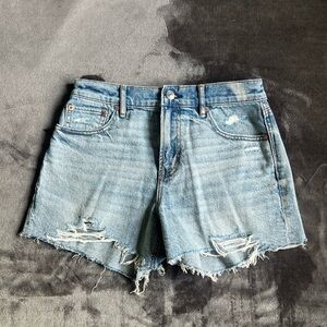 American Eagle Outfitters Light Blue Distressed Jean Shorts